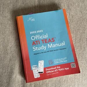 ATI TEAS OFFICIAL STUDY MANUAL Used Textbook Testing Nursing School 2022-2023